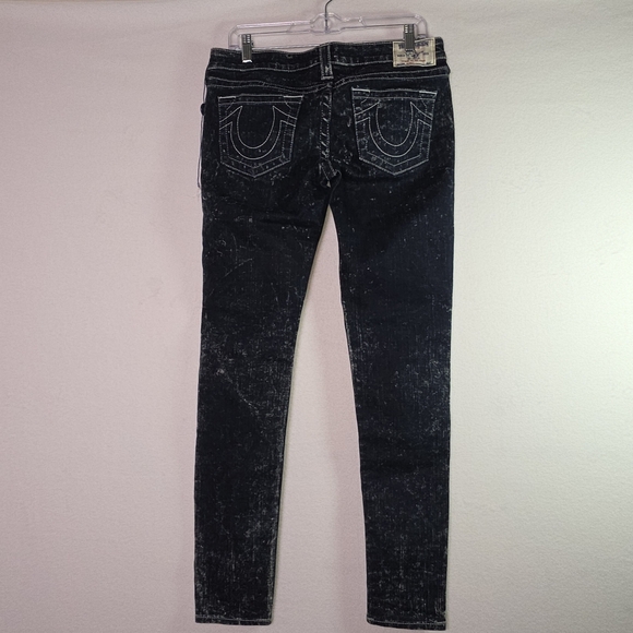 True Religion Skinny Jeans Women’s 29 – Distressed Dark Wash, Made in Mexico - Picture 2 of 11
